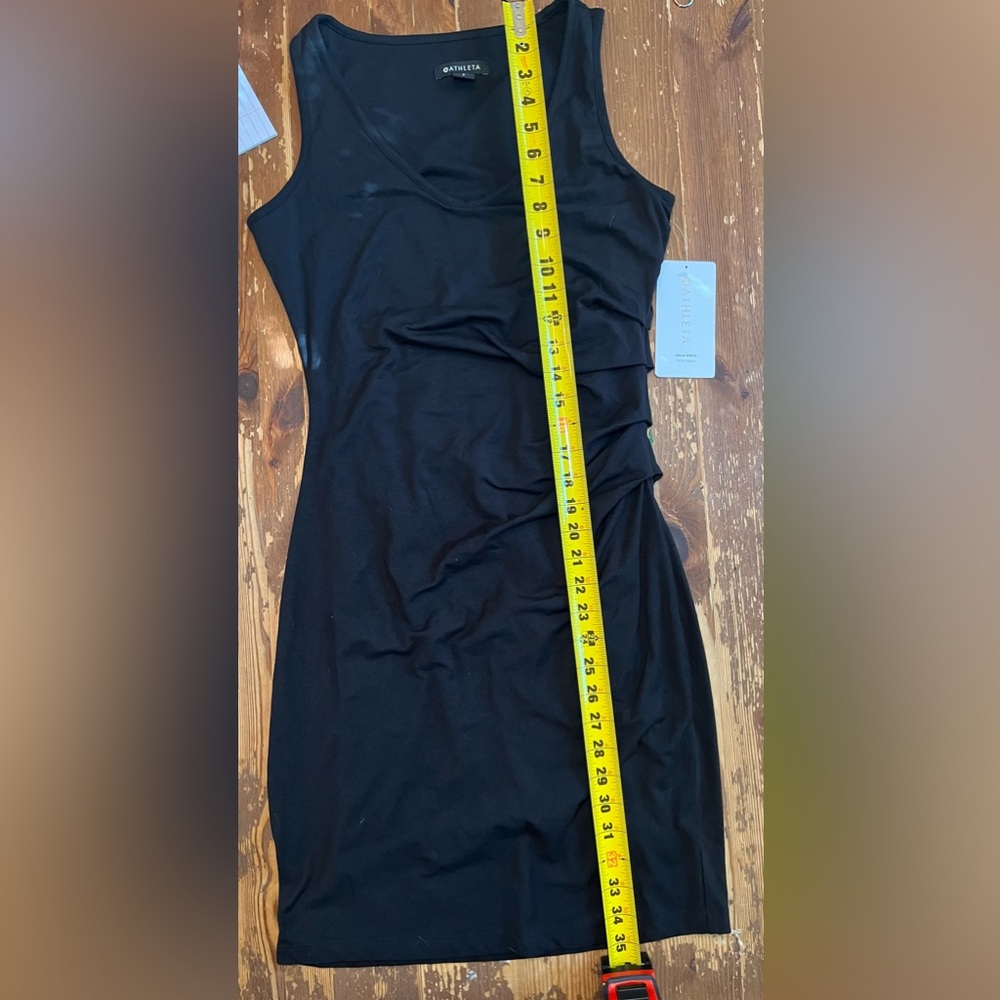•• *Athleta Della black ruched dress in Small.NWT - Picture 6 of 11